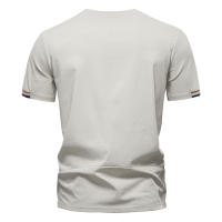 Camiseta Deportiva AIOPEAON Para Hombres De Color Sólido Cuello Redondo Casual De Alta Calidad Tops Ligeros Transpirables Para Verano - details 4