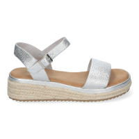 Davinia Shoes Sandalias Planas para Mujer, con Yute, Elegantes y Comodas con Pala Abierta y Hebilla Ajustable, Ideales para Verano. Shoes&Blues.es CF-3027-Plata - details 1