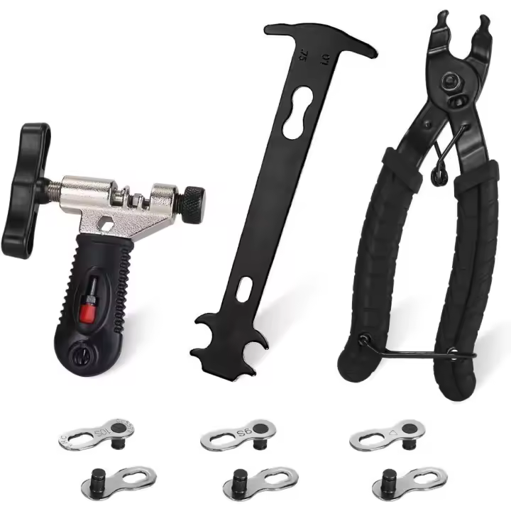 Kit de herramientas para reparación de cadenas de bicicleta, alicates para eslabones, cortador de cadena, indicador de desgaste de cadena y conector faltante reutilizable para cadenas de 6/7/8/9/10 velocidades - 1