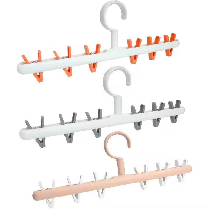 Paquete de 3 perchas para secar calcetines, perchas portátiles para secar calcetines, toallas, ropa de bebé, ropa interior, guantes y sujetadores delicados. - 1
