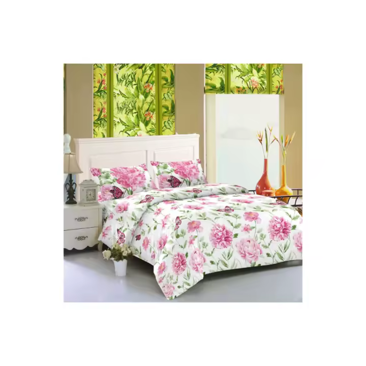 Juego de Sábana 4 piezas diseño de chica estampado floral para camas de 135 cm y 150 cm - 1