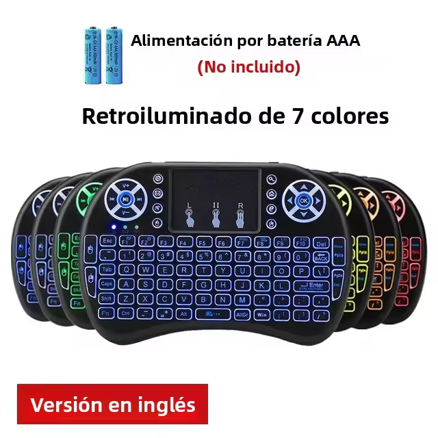 Teclado Inalámbrico I8 Con Luz Retroiluminada Ratón Aeromouse Control Remoto Táctil Para Smart TV Box PC Desktop 7 Colores Inglés Ruso - 1