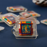 Llavero De Buddhisma Verde Tara Tíbetano Pequeño Colgante De Tangka Decoración Budista Fengshui Para Llaves Figura Miniatura - details 5