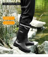 Zapatos De Lluvia Para Hombres Botas De Agua De Medio Tamaño Moda Coreana Suaves Y Antideslizantes Suela Gruesa Material De Goma - details 0