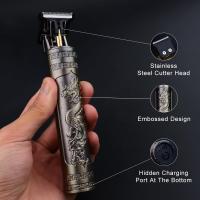 Cortadora De Pelo Eléctrica Vintage T9 Máquina Profesional Para Hombres Recargable Barber Trimmer Para Cabello Barba Y Cuerpo Dragón Buda - details 0