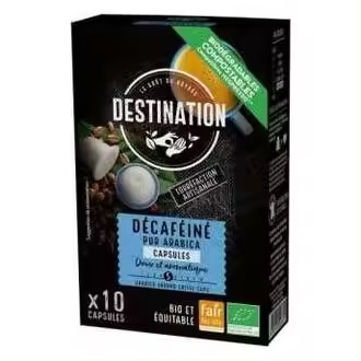 Destination Cafe Pur Arabica Descafeinado Bio 10Uds - 1