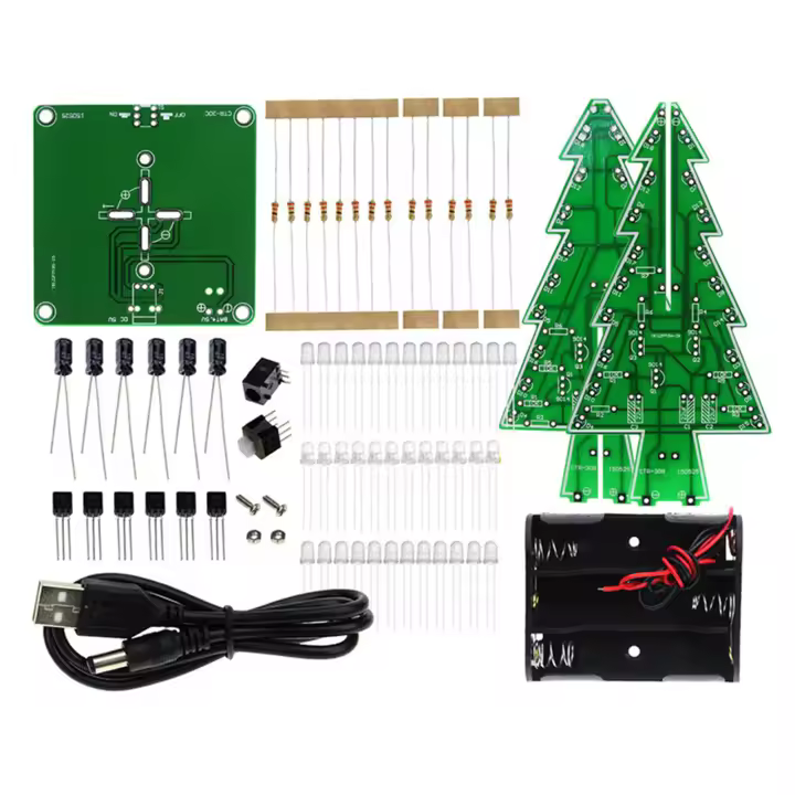 Kit De Aprendizaje Electrónico Para Hacer Una Árbol De Navidad LED DIY 37 Piezas Regalo De Navidad Colorido Y Fácil De Hacer - 1