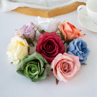 10PCS Flores Artificiales Rosa Silken Para Decoración De Hogar Accesorios De Fiesta Navidad Coronel De Cabeza Muñeca Flor - details 5