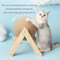 Juguete Para Gatos Rascador De Sisal Y Madera Estable Triangular Durable Juguete De Rascado Para Interior Con Soporte Rotativo - details 4