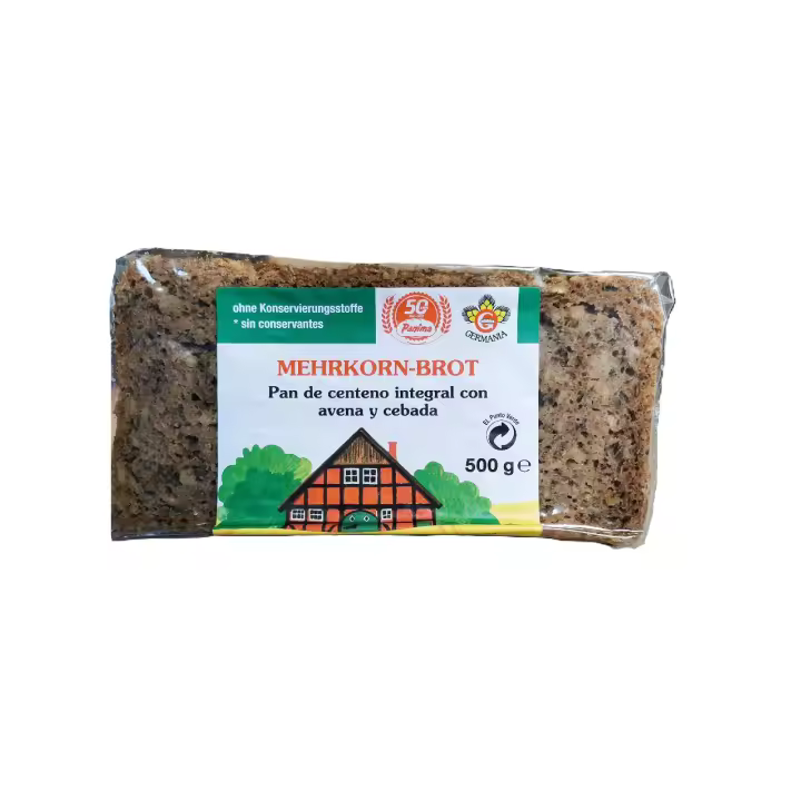 Germania Pan Multicereales Centeno Integral, Avena y Cebada sin conservantes (5 unidades de 500 gramos) - 1