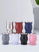 Taza De Té De Goura Natural Mate Doble Aislamiento Con Bombilla Juego De Taza De Té De Acero Inoxidable Ecológico 240ML - details 0