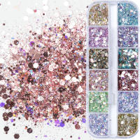 1Caja De Brillo De Uñas Iridescente Hexagonal Mermaid Con Lentejuelas Holográficas Pówer De Paillettes Para Esmalte De Uñas Decoraciones LYDJ - details 4