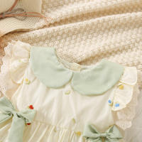 Vestido De Princesa Para Bebés Verano Vestido A-Line Con Encaje Y Bordado De Flor Vestido De Niña Dulce Sin Mangas Largo De Rodilla Algodón Y Poliéster Talla True Fit - details 5