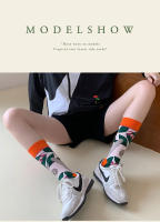 Calcetines De Algodón Coloridos Para Mujer 2024 Moda Primavera Otoño Plantas Echinacos Sloth Estilo Trendy Personales - details 10