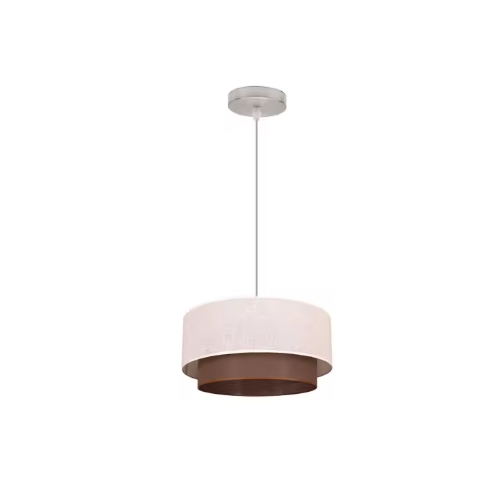 FABRILAMP - Colgante Doble 1l. Beis/marron Cilind REGX35X35 - 1