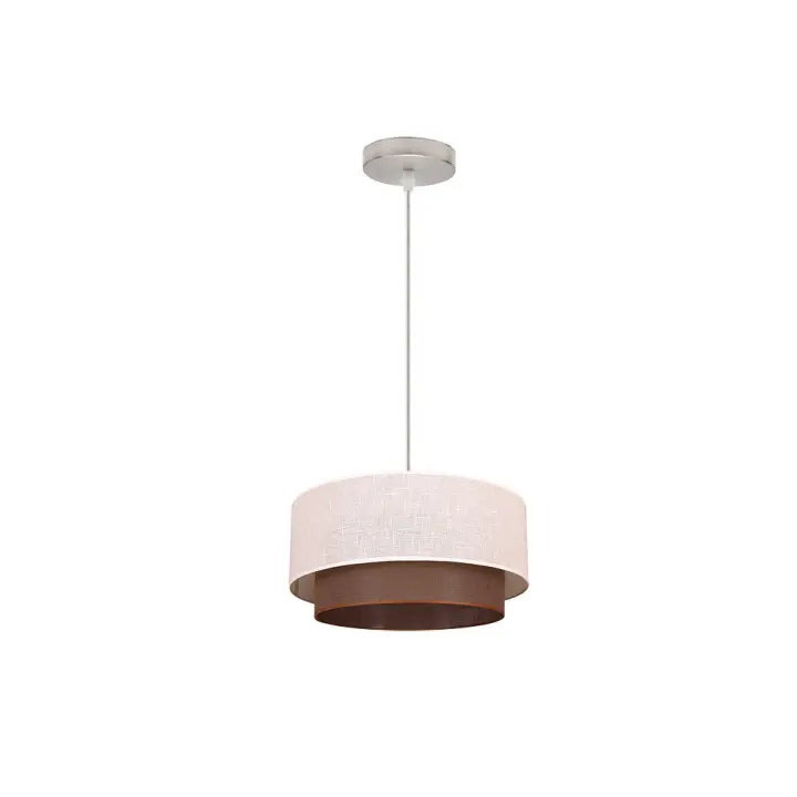 FABRILAMP - Colgante Doble 1l. Beis/marron Cilind REGX35X35 - 1