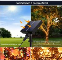 Guirnaldas Luces Exterior Solar 20M 200LEDs Cadena de Luz Solar con mando a distancia, 8 Modos, Temporizador, con Alimentación USB, Iluminación para Jardín Navidad Terraza Patio Fiestas, Blanco Cálido - details 4