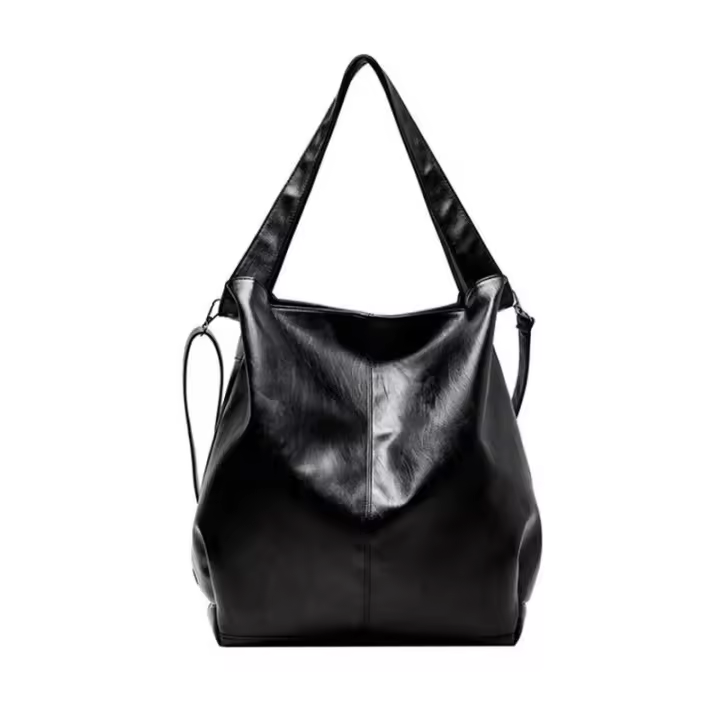 Bolso De Mano Grande Para Mujer Capacidad Grande Bolso Cruzado De Hombro Suelto Estilo Retro Casual Tote Bolsos De PU Con Lining De Poliéster - 1
