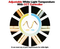 Tira De Luz LED COB CCT Alta Densidad 608 LEDs/m Flexible Dimmable DC12V 24V Temperatura De Color 2700K a 6500K Cambiable Para Iluminación Doméstica - details 4