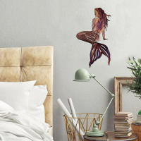 Decoración De Pared De Mermaid Arte Metálico Hecho a Mano Panel De Hierro Creativo Para Jardín Sala De Estar Decoración De Playa - details 2