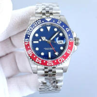 Reloj De Hombre Automático De Lujo Movimiento Métrico Resistente Al Agua Estilo Casual Simulacrum Cerámica Cuero Piel Acero Inoxidable - details 5