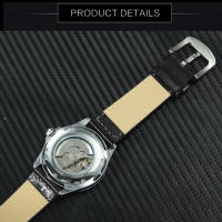 Reloj Mecánico Deportivo WINNER Skeleton En Cuero Militar Multíndice Con Fecha Resistente Al Agua Y Shock Para Hombre - details 4