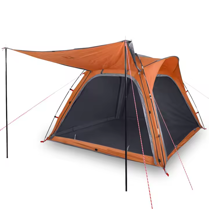 vidaXL Tienda campaña 4 pers impermeable apertura rápida gris naranja - 1