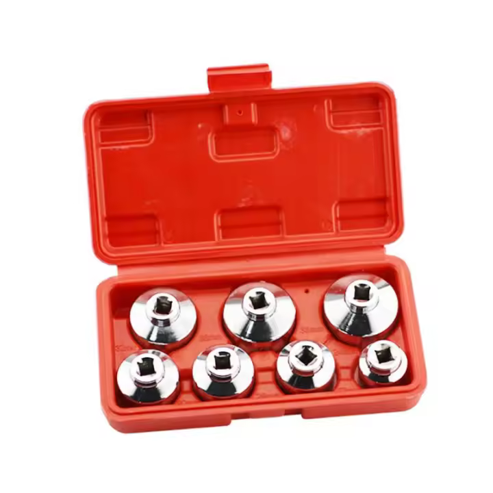 Juego De 7 Piezas De Llaves De Filtro De Aceite 24mm a 38mm 3/8 Pulgada Herramienta De Remoción De Filtro De Aceite Universal Para Automóviles - 1