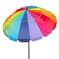 Aktive - Sombrilla playa antiviento 220 cm o 240 cm, Max Air, multicolor, superresistente, poliéster con protección UV50 y revestimiento plateado, 16 varillas fibra de vidrio, mástil aluminio inclinable Ø29/32 mm, incluye funda, con ventilación superior - details 0
