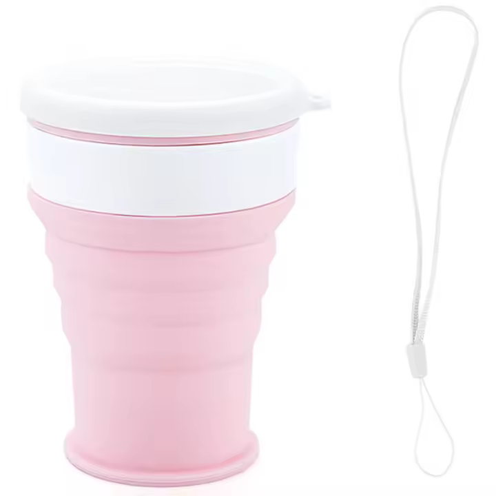 Taza de Agua plegable de silicona para Exterior, portátil, para Viajes, Taza de café para estudiantes, Taza de plástico - 1