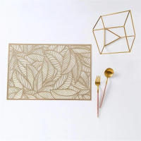 Juego De 2/4 Tapetes Para Mesa Rectangular Dorada Tapete De PVC Limpieza Fácil Moderno Para Comedor Decoración Del Hogar - details 4