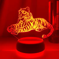 Luz Nocturna LED De Acrílico 3D Tigre Figura Para Dormitorio De Niños Luz De Sueño Decoración Para El Hogar Lámpara De Mesa Regalos - details 13