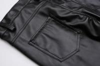 Pantalones De Cuero Para Hombre Corte Fino Ajustado Elasticidad Moda Pantalones De Motociclista Para Noche Club Fiesta Y Danza - details 8