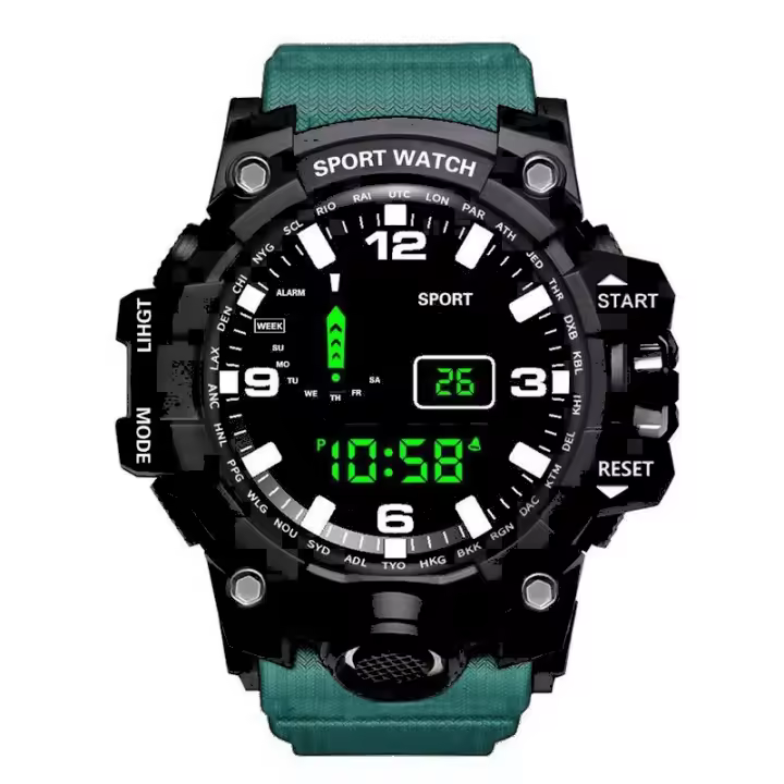 Reloj Deportivo Digital Para Hombre YIKAZE Reloj Militar Multifuncional Resistente Al Choque Con Pantalla LED Y Luz Trasera Regalo Para Niños - 1