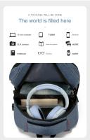Mochila Impermeable Para Hombres Ultra Ligera Con Capacidad Para Portátil De 15.6 Pulgadas Estilo Casual Con Flecos Reflectantes Bolsa De Espalda Para Libros - details 4