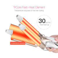 Rizador De Pelo Automático Con Tres Tubos Herramienta De Enrollado Para Cabello Seco Temperatura Máxima De 220 °C - details 1