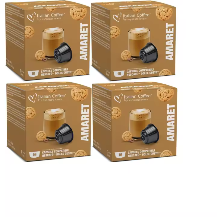 Café Italiano Dolce Gusto Amaretto 64 Cápsulas - Pack 4 X 16 - 1