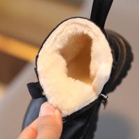 Botas De Invierno Calientes Para Niños Y Niñas Botines De Piel PU Con Peluche Moda Botas De Nieve Para Bebés Y Niños Pequeños - details 2