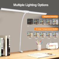 ORION91 Lámpara LED Fijar Mesa Flexo Gigante Color Blanco 5 Tonos de Luz Regulable (61,3x62 cm) Oficina Teletrabajo Escritorio Ordenador - SpazioLuzio - details 2