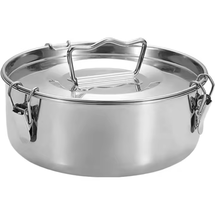 Flan Molde de Arce inoxidable Flan Pan Molde con Tapa y mango de gran capacidad Flanera Flan Maker Portable Flan Pan (19 cm) - 1