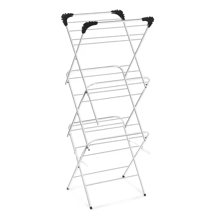 ARISE SHOP-Tendedero de Metal con 3 Alturas para secar la Colada de 129 x 47 x 44 cm. Tendal para Secado de Ropa, válido para Interior o Exterior,Color Aleatorio - 1