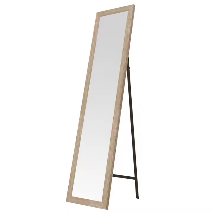 Lola Home Espejo de pie gris de madera MDF de 37x157 cm - 1