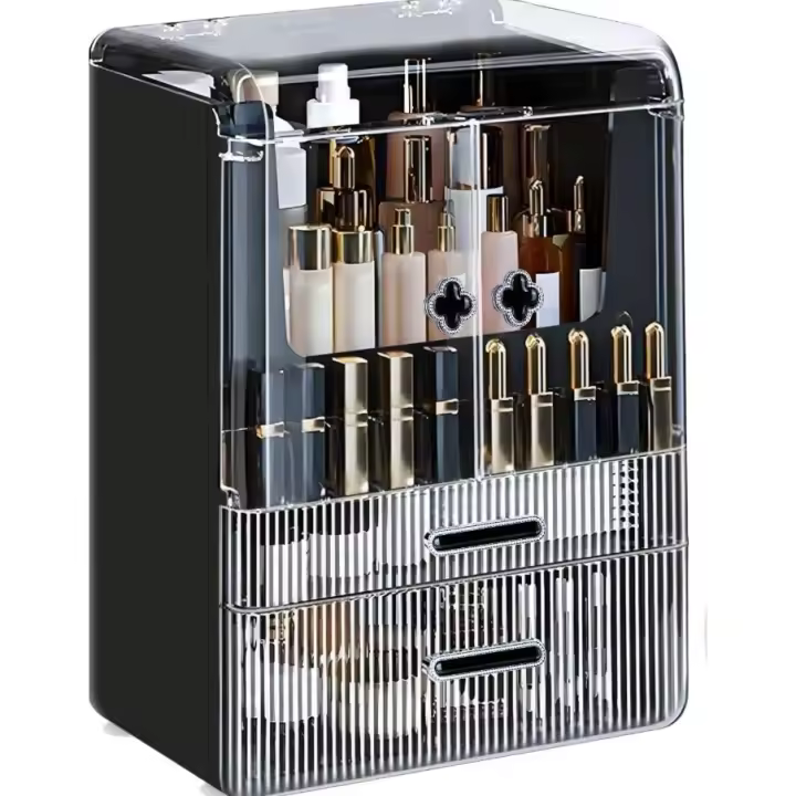 Organizador de Maquillaje Broches de Maquillaje para Baño Tocador Vanity de Maquillaje Negro - 1