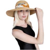 Kebedo Moda Sombrero de Paja Papel de alta calidad, Protección UV UPF 50+ | Visera Mujer Adulto de Verano Gorro Plegable Grande Lujo | Vacaciones Playa Sol Casual Talla Única ajustable 56-57CM marrón - details 1