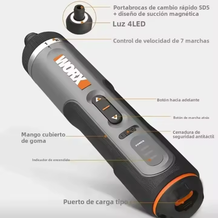 Mini Destornillador Eléctrico Sin Cable Inteligente Con Set De 30 Bits Recargable Por USB Herramienta De Perforación Potente Para DIY En El Hogar - 1