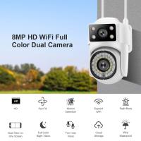 Cámara De Seguridad IP Exterior 4K 8MP WiFi Con Doble Lente Y Pantalla Doble Auto Seguimiento PTZ Zoom 8X Protección CCTV Vigilancia Video - details 0