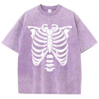 Camiseta De Algodón Suave Para Hombre Con Diseño De Patrón De Esqueleto Y Hueso Camiseta De Manga Corta Transpirable Y Original Para La Moda De Verano - details 12