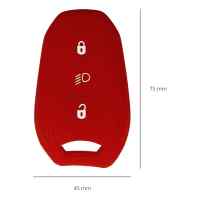 Banner - Funda silicona mando llave de coche 3 botones compatible con Peugeot Rojo