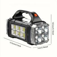 Ultra-brillante 2200W LED Searchlight - Dual Solar y USB recargable, impermeable IP44, Antorcha de Banco de Energía portátil Con haz cegador para Aventuras al Aire Libre - details 0
