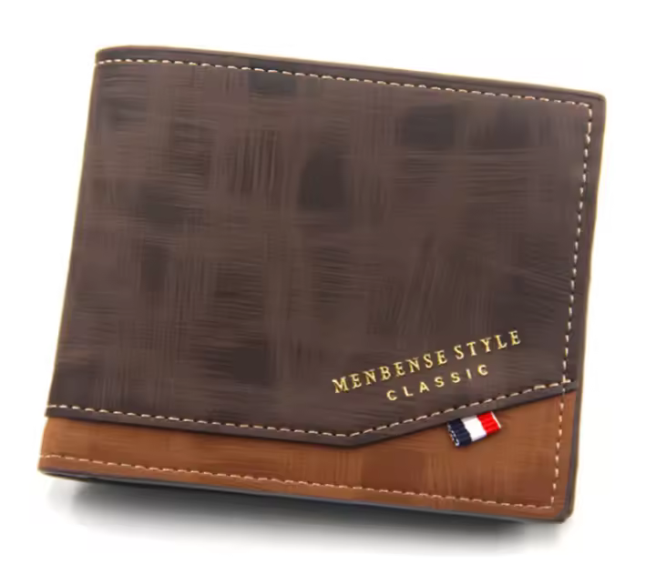 Cartera De Cuero Para Hombre Corta Con Gran Capacidad Y Frota Large Multi-Slot Moneda Bolsillo Foto Cartera Pequeña Vintage Para Hombres - 1